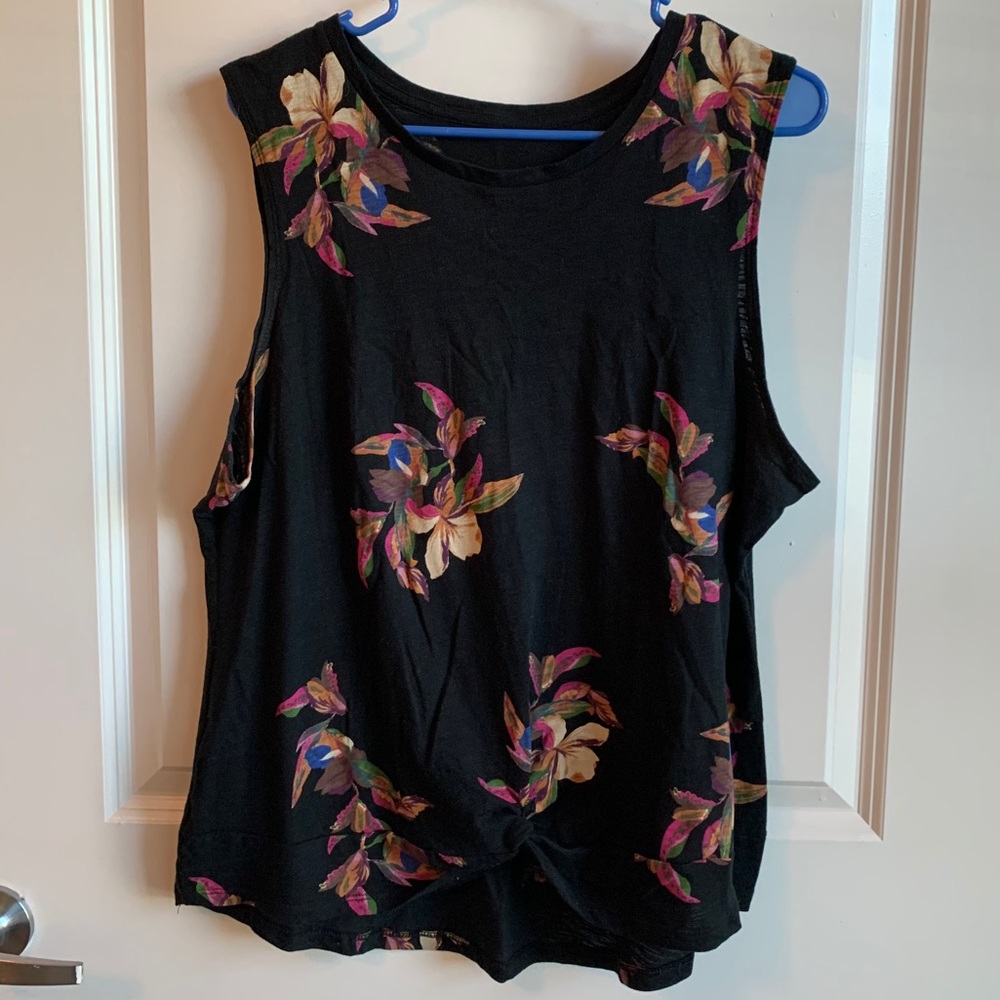 A New Day Women's Floral Print Twist Front Tank